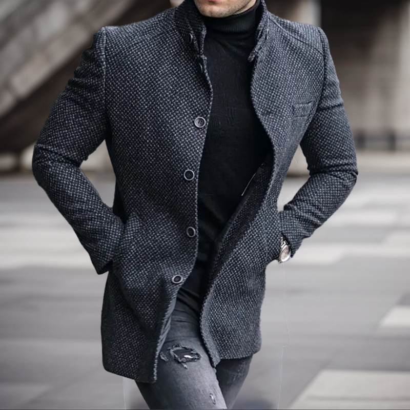 Herrenjacke | Button-Up | Mid Lenght | Herbstjacke | Winterjacke-Königsblau-M-Chaps Herrenmode