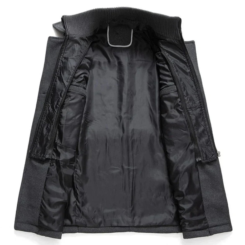 Herrenjacke – Reißverschluss – Einreihig – Wollmantel – Winterjacke-Chaps Herrenmode
