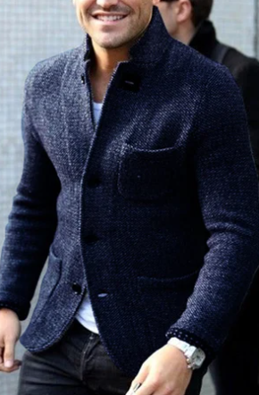 Herrenjacke | Retro | Einreihig | Blazerjacke | Tweedjacke-Marineblau-S-Chaps Herrenmode