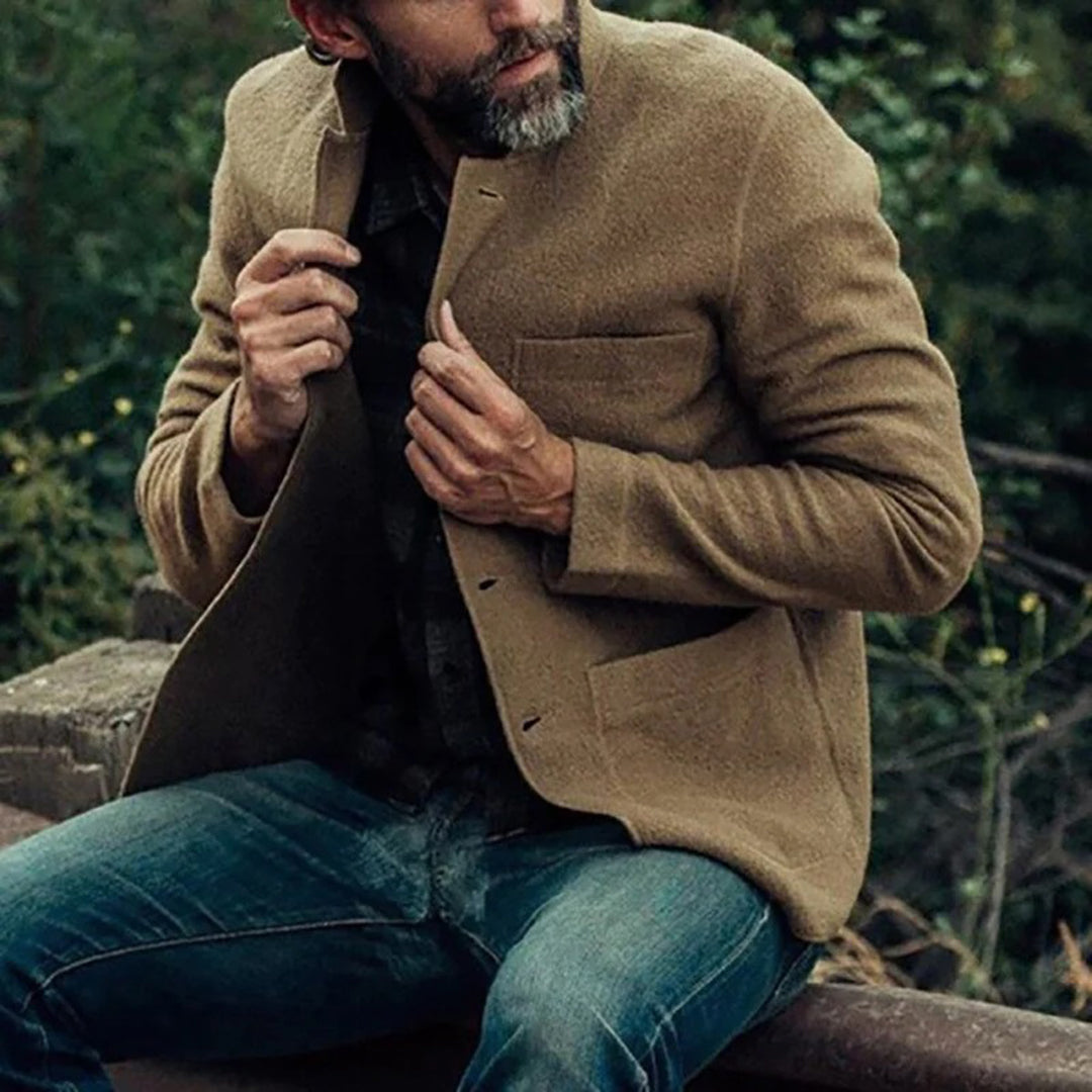 Herrenjacke | Wolle | Durchgeknöpft | Strickjacke | Herbstjacke-Kamel-S-Chaps Herrenmode