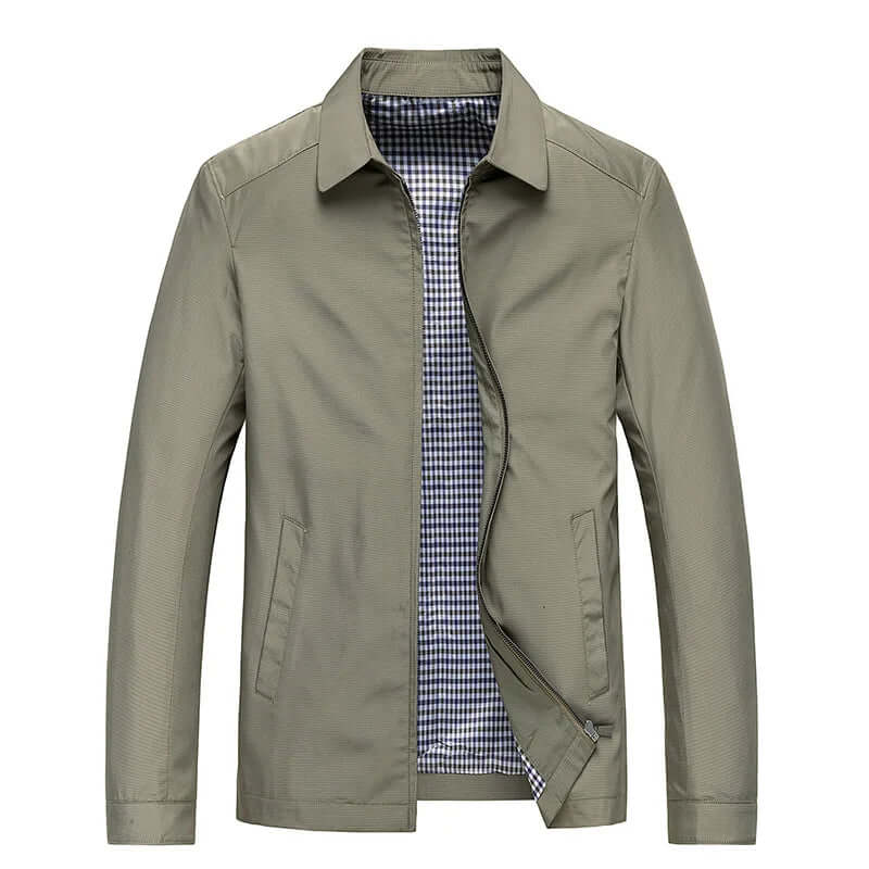 Herrenjacke – mit Reißverschluss – leicht – Harrington-Jacke – winddicht-Beige-M-Chaps Herrenmode