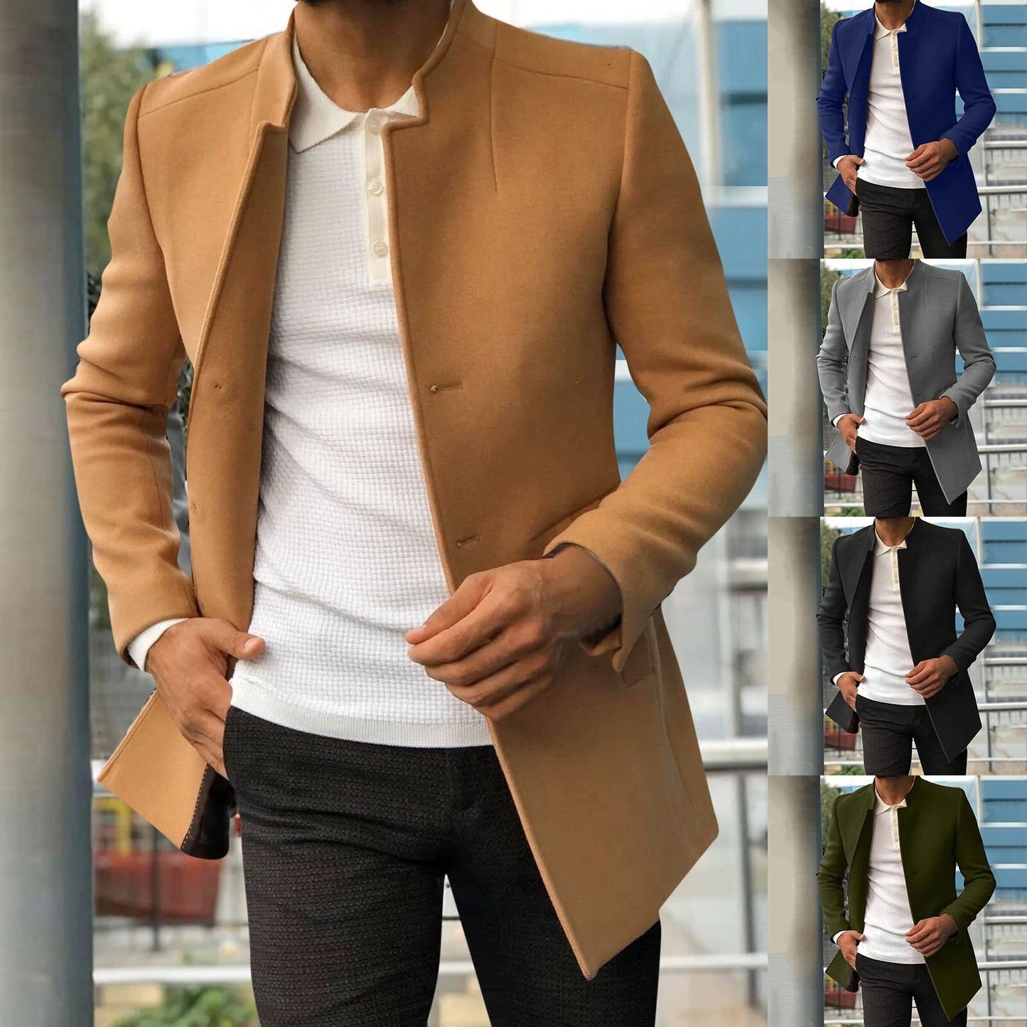 Herrenjacke – mittellang – Frühling – Blazerjacke – Trenchcoat Herren-Chaps Herrenmode