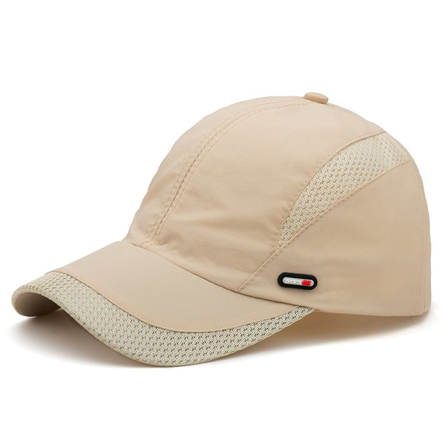 Herrenmütze – Atmungsaktiv – Verstellbar – Sportmütze – Mützen für Jungs-Beige-Einheitsgröße (55–60 cm)-Chaps Herrenmode