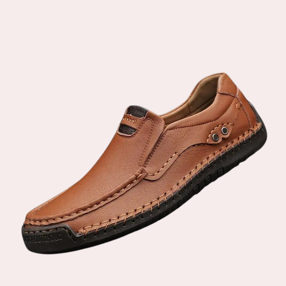 Herrenschuhe – Leder – Slipper – Loafer – Freizeitschuhe-Braun-39-Chaps Herrenmode