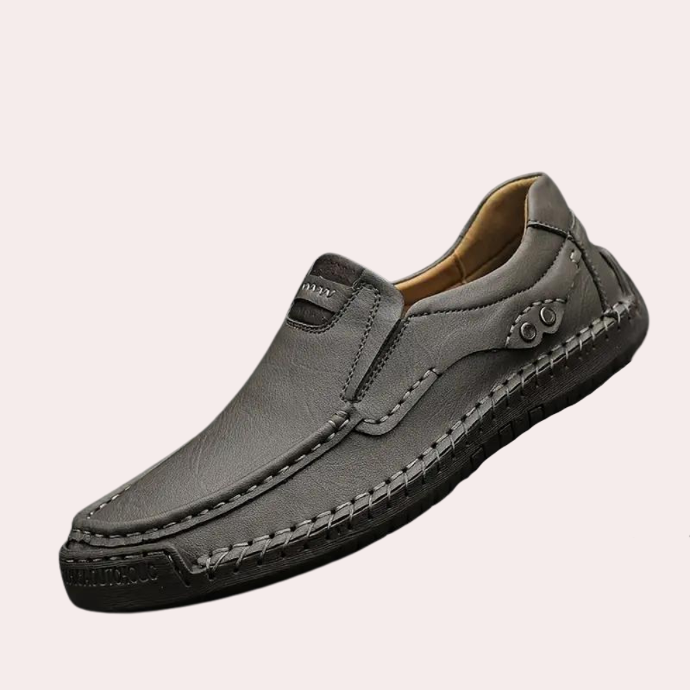 Herrenschuhe – Leder – Slipper – Loafer – Freizeitschuhe-Grau-39-Chaps Herrenmode