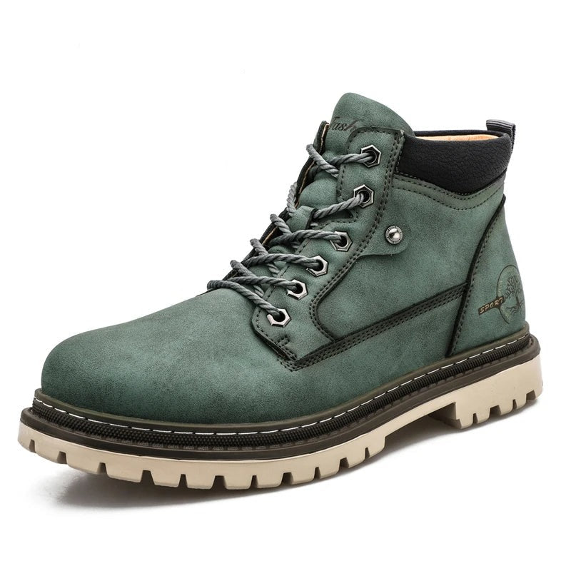 Herrenstiefel | Rutschfest | Schnürstiefel | Stiefeletten | Arbeitsstiefel-Blaugrün-38-Chaps Herrenmode