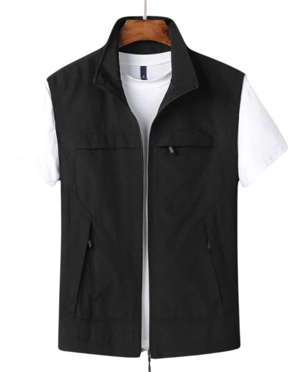 Herrenweste - Zip-Up - Leichtgewicht - Ärmellose Weste - Herrenweste-Schwarz-S-Chaps Herrenmode
