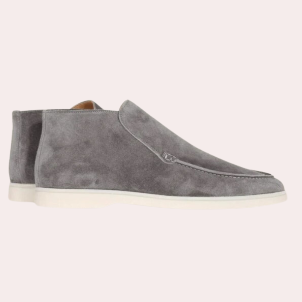 High Loafers – Bequeme Slip-On aus Wildleder für Herren-Grau-40-Chaps Herrenmode