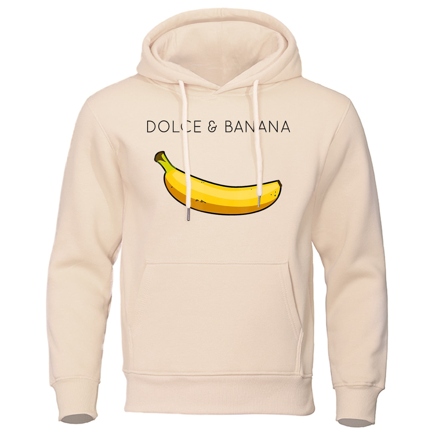 Hoodie - Bananendruck - Kängurutasche - Pullover Hoodie - Herren Hoodies-Beige-S-Chaps Herrenmode