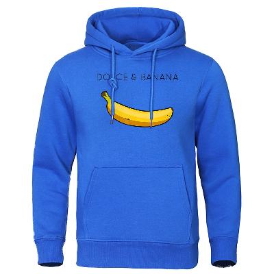 Hoodie - Bananendruck - Kängurutasche - Pullover Hoodie - Herren Hoodies-Blau-S-Chaps Herrenmode