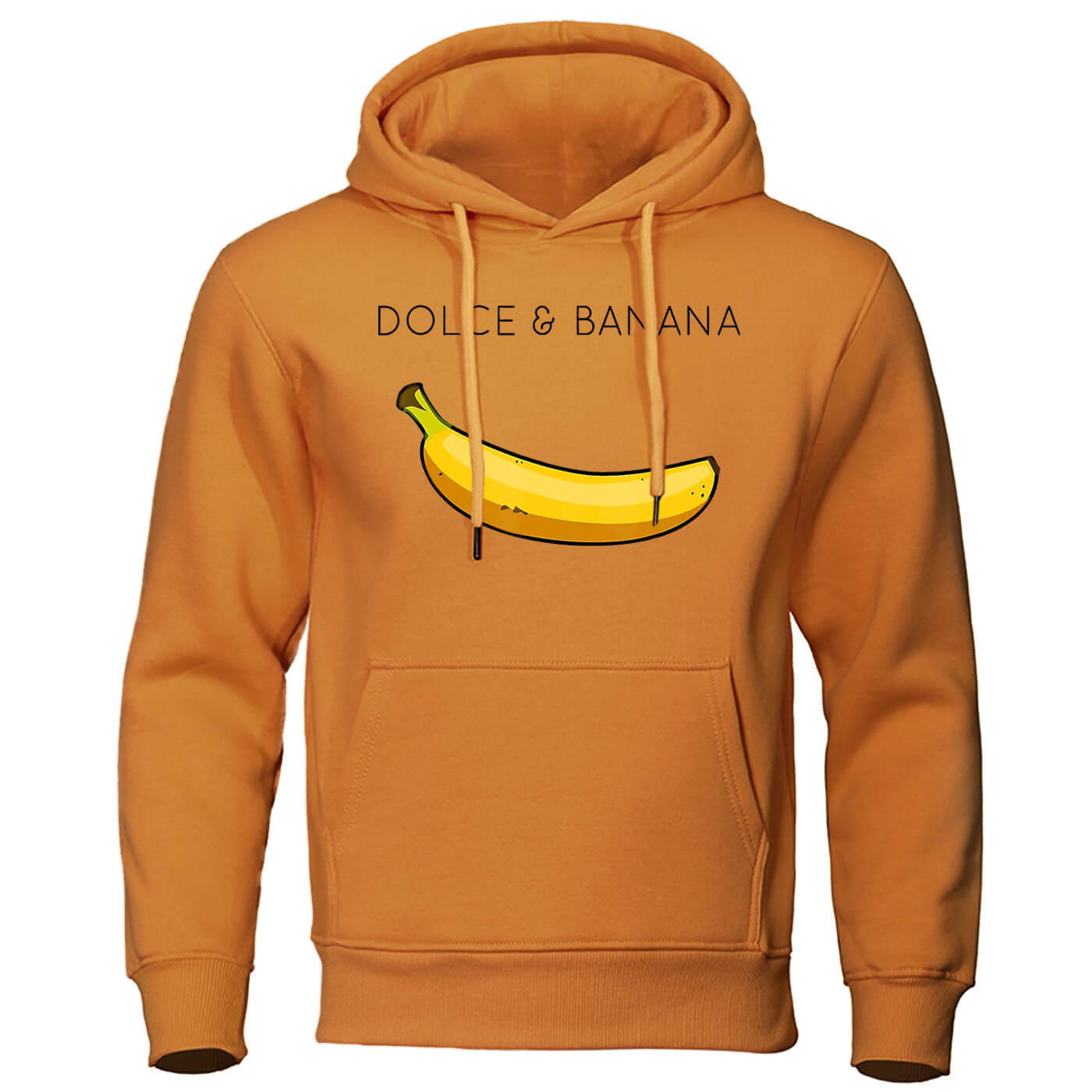 Hoodie - Bananendruck - Kängurutasche - Pullover Hoodie - Herren Hoodies-Braun-S-Chaps Herrenmode