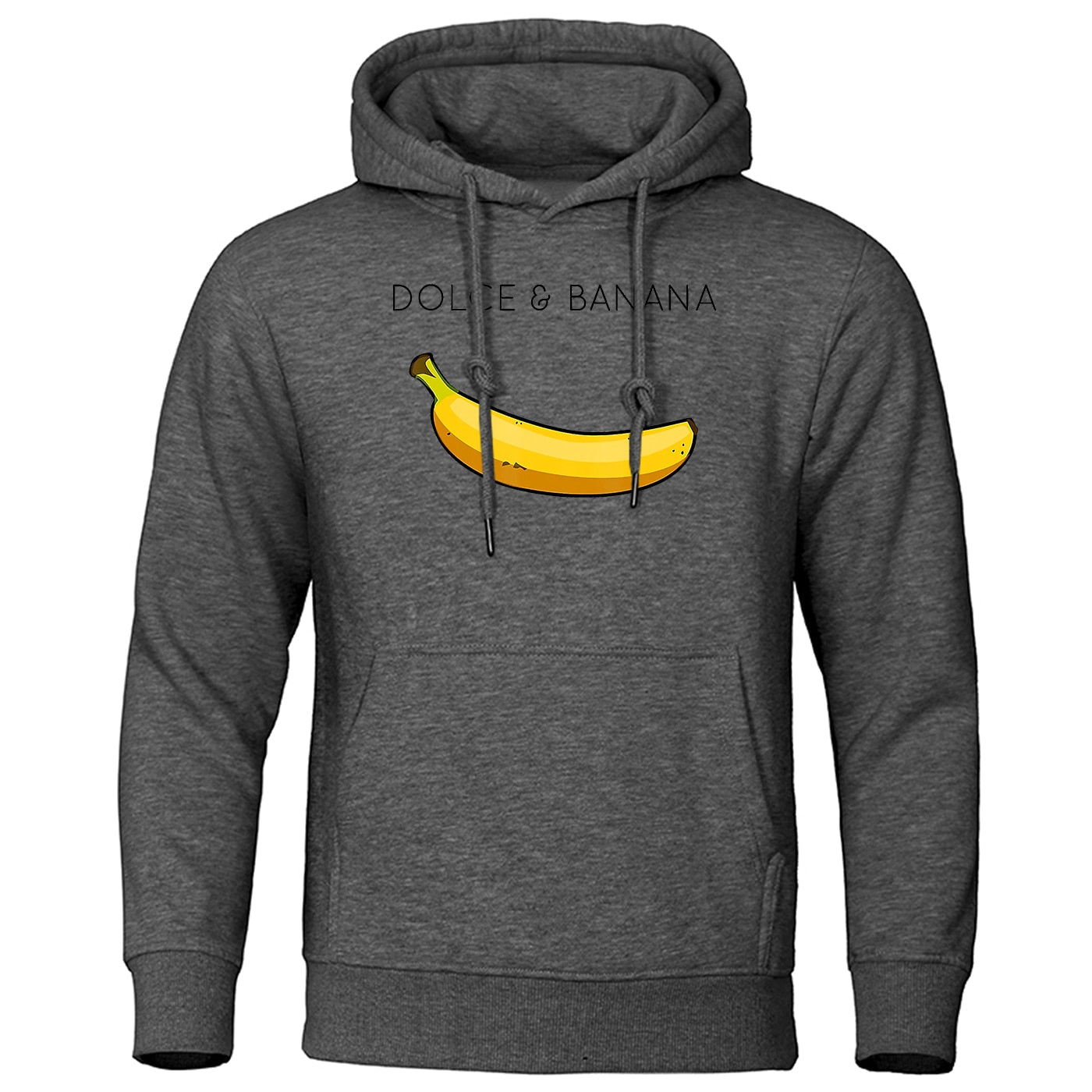 Hoodie - Bananendruck - Kängurutasche - Pullover Hoodie - Herren Hoodies-Dunkelgrau-S-Chaps Herrenmode