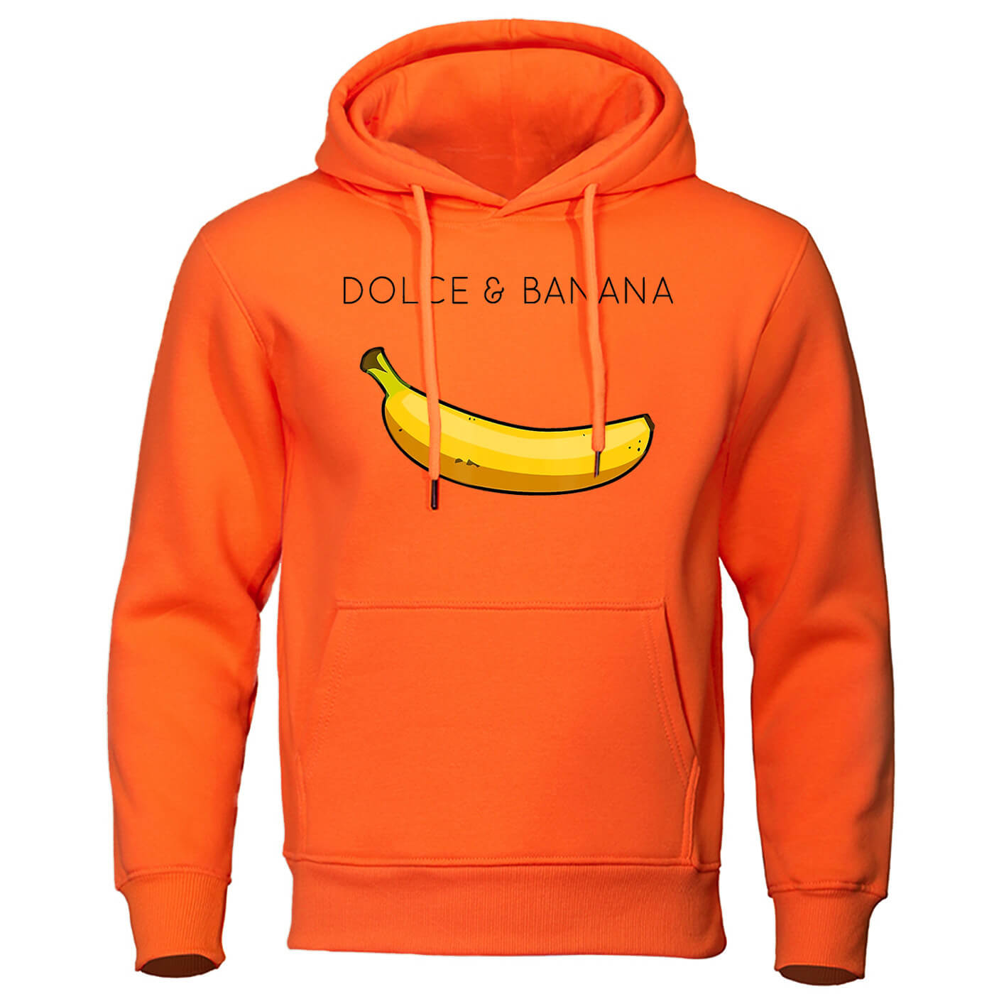 Hoodie - Bananendruck - Kängurutasche - Pullover Hoodie - Herren Hoodies-Orange-S-Chaps Herrenmode