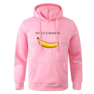 Hoodie - Bananendruck - Kängurutasche - Pullover Hoodie - Herren Hoodies-Rosa-S-Chaps Herrenmode