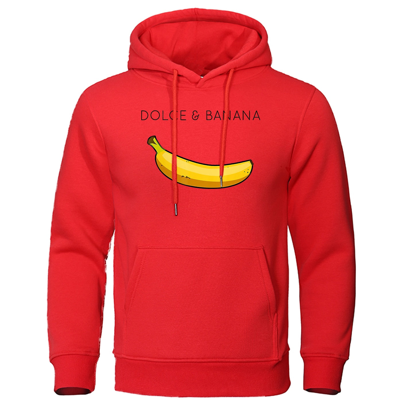 Hoodie - Bananendruck - Kängurutasche - Pullover Hoodie - Herren Hoodies-Rot-S-Chaps Herrenmode