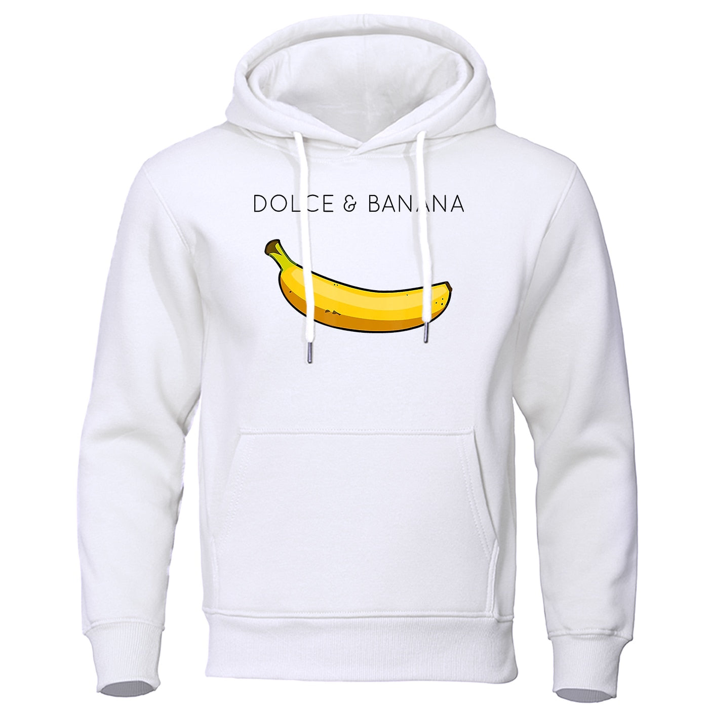 Hoodie - Bananendruck - Kängurutasche - Pullover Hoodie - Herren Hoodies-Weiß-S-Chaps Herrenmode