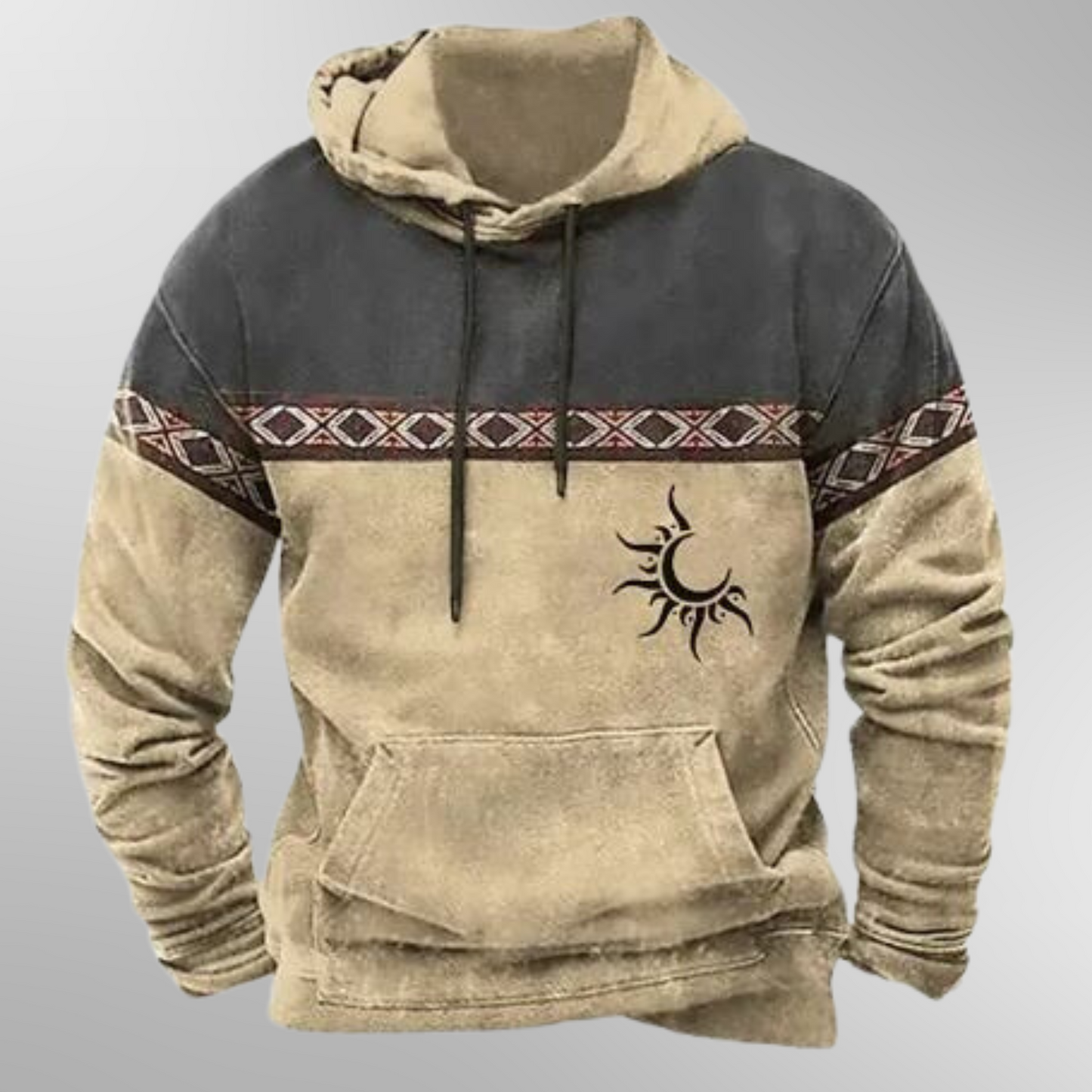Hoodie | Kordelzug | Tasche | Pullover Hoodie | Herrenbekleidung-Beige-XS-Chaps Herrenmode