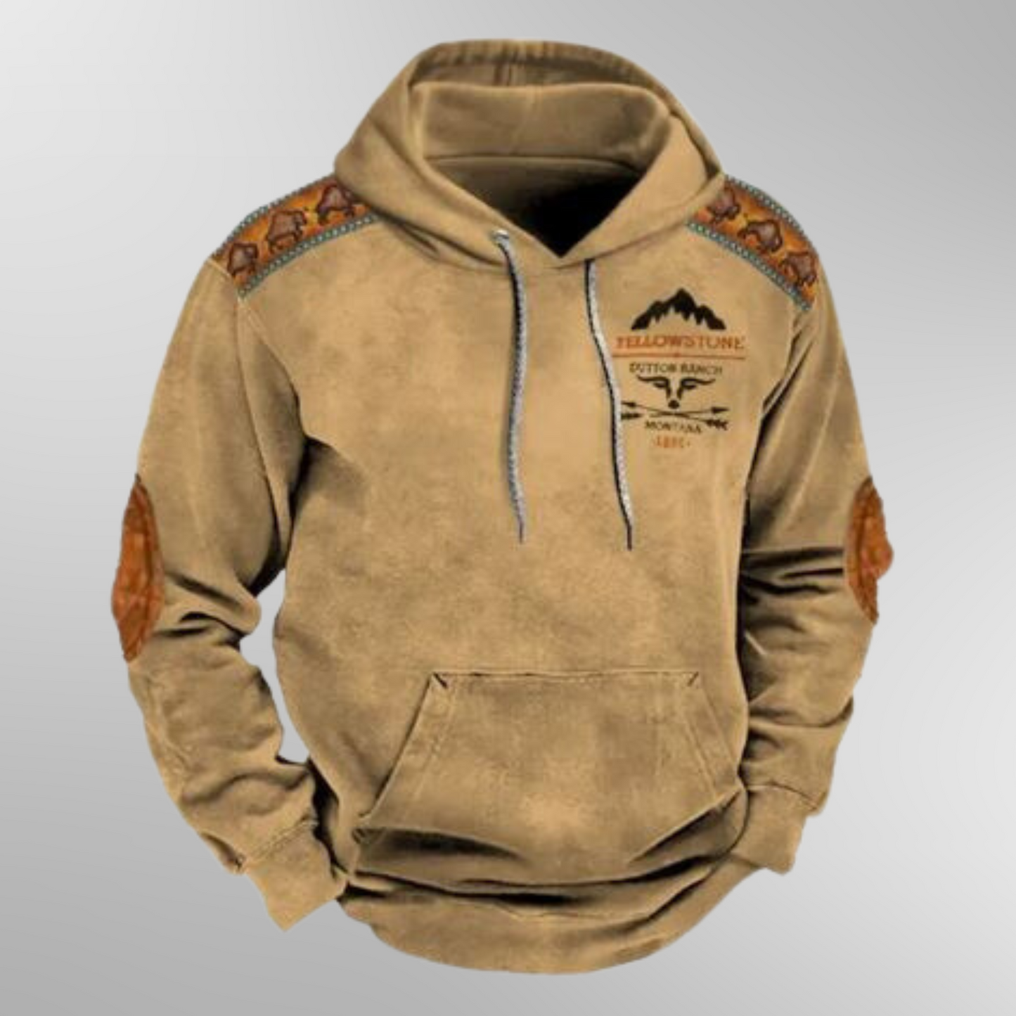 Hoodie | Kordelzug | Tasche | Pullover Hoodie | Herrenbekleidung-Braun-XS-Chaps Herrenmode