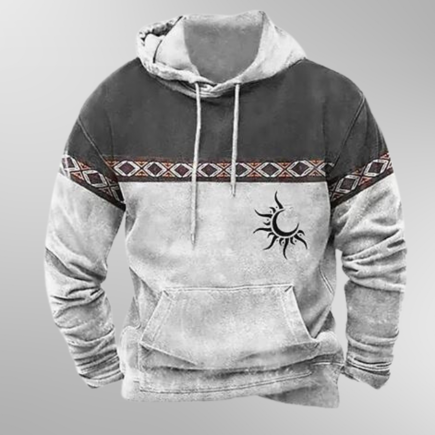 Hoodie | Kordelzug | Tasche | Pullover Hoodie | Herrenbekleidung-Grau-XS-Chaps Herrenmode