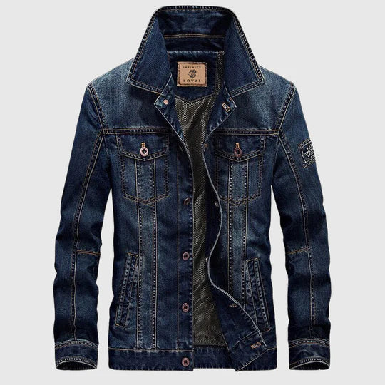 Jeansjacke | Button-Up | Slim Fit | Herrenjacke | Jeansjacke-Dunkelblau-S-Chaps Herrenmode