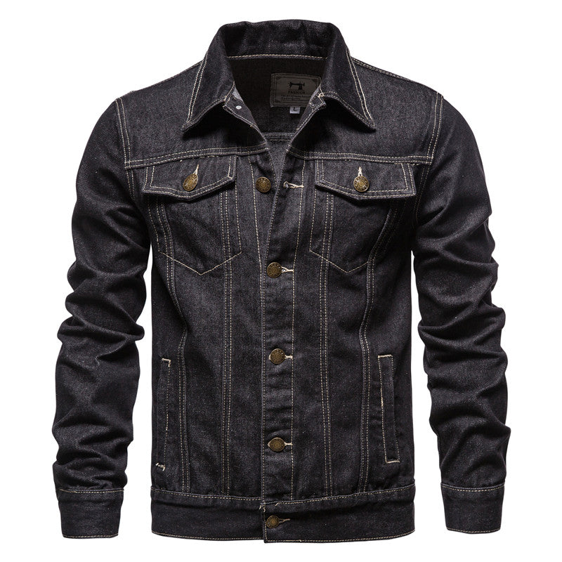 Jeansjacke | Klassisch | Button-Up | Jeansjacke | Herrenjacke-Schwarz-XS-Chaps Herrenmode