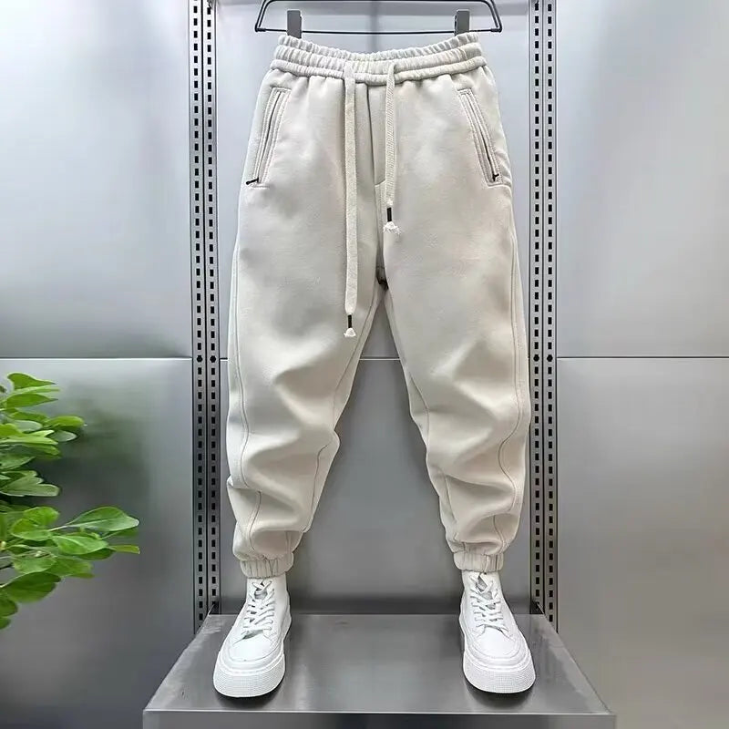 Jogger - Kordelzug - Elastische Taille - Sweatpants - Herrenhosen-Beige-S-Chaps Herrenmode
