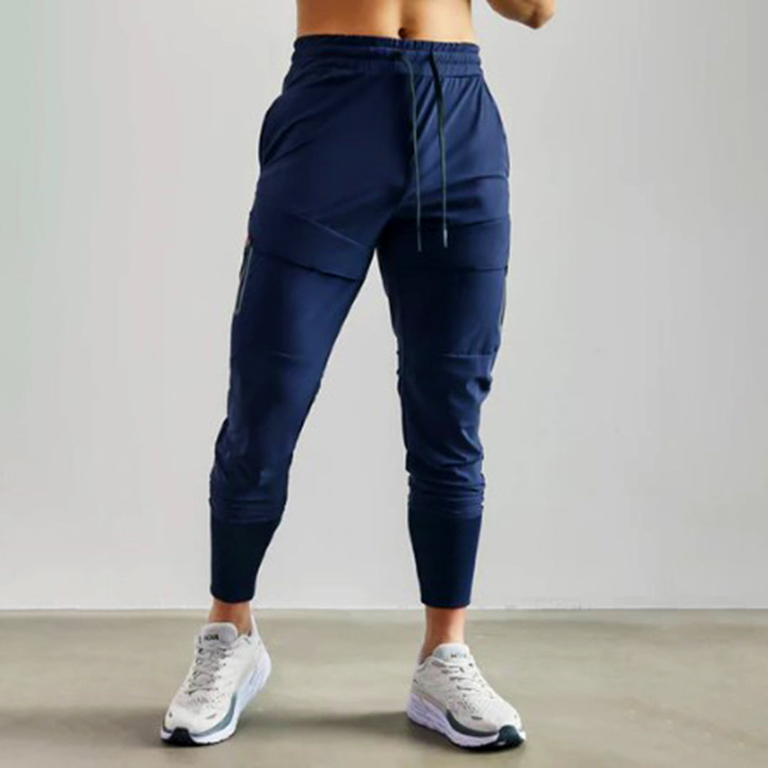 Jogginghose | Elastischer Bund | Leicht | Sportbekleidung | Jogginghose für Herren-Marineblau-S-Chaps Herrenmode