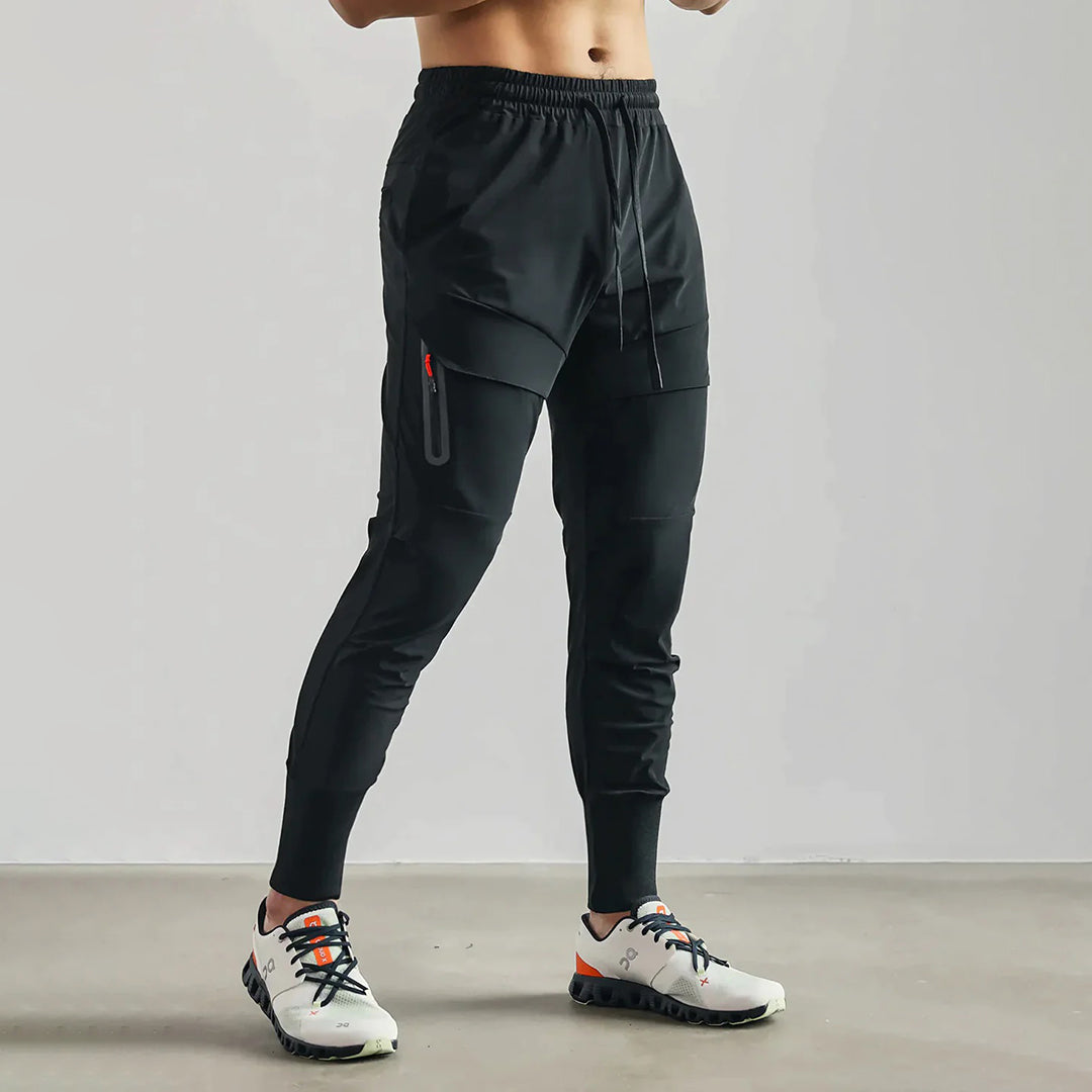 Jogginghose | Elastischer Bund | Leicht | Sportbekleidung | Jogginghose für Herren-Schwarz-S-Chaps Herrenmode