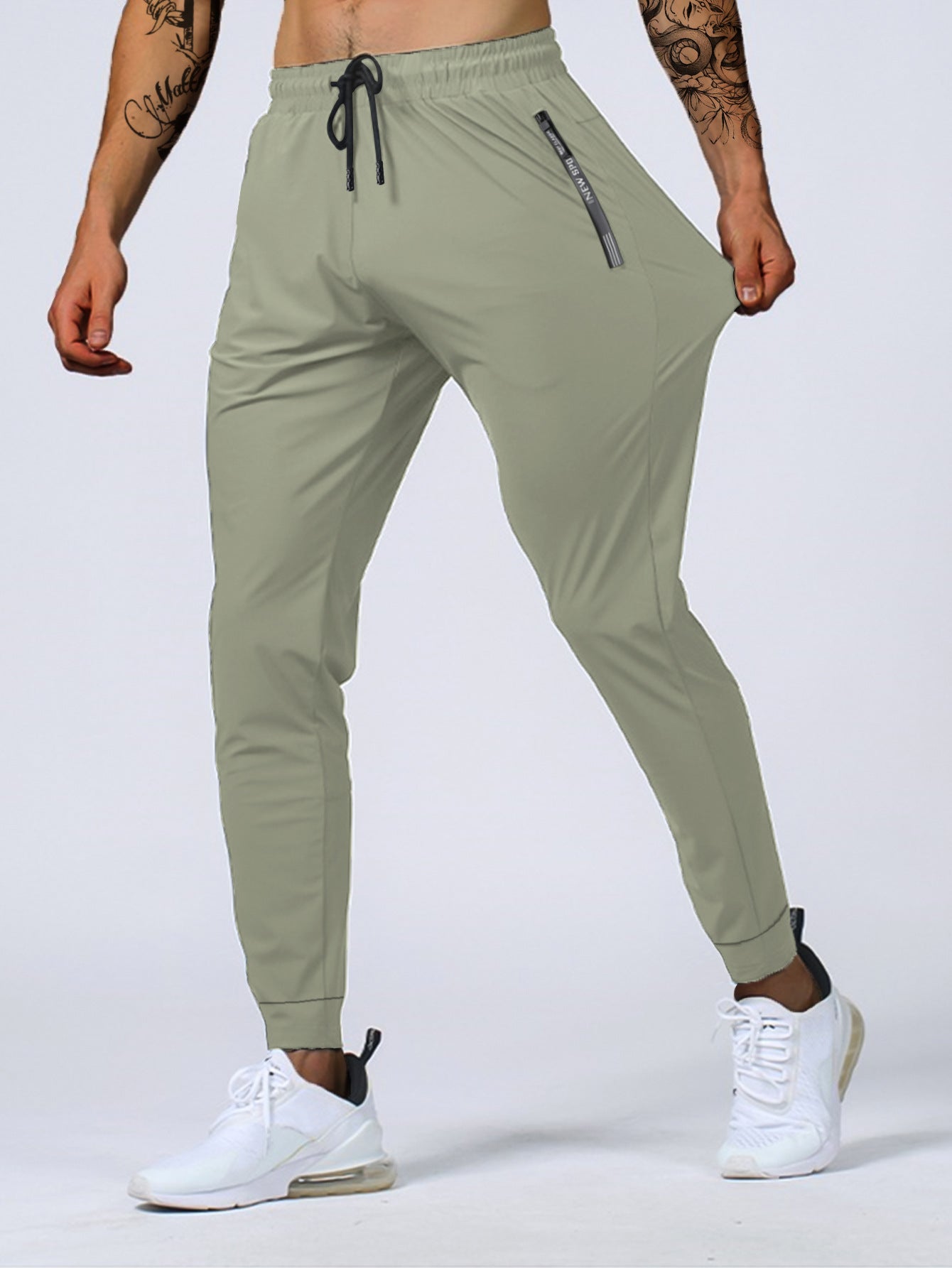Jogginghose – Kordelzug – Skinny – Jogginghose – Trainingshose für Männer-Grün-XS-Chaps Herrenmode