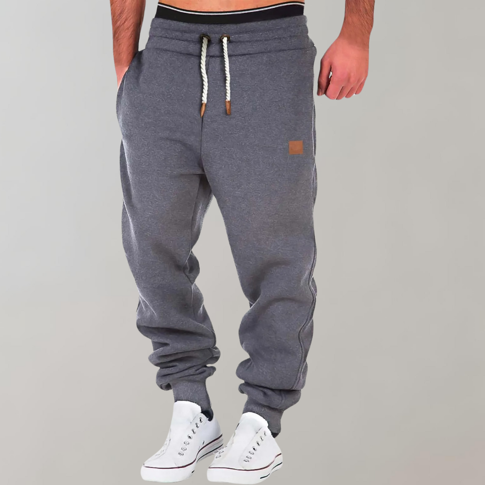 Jogginghosen | Elastischer Bund | Kordelzug | Sweathosen | Jogginghosen für Herren-Dunkelgrau-M-Chaps Herrenmode