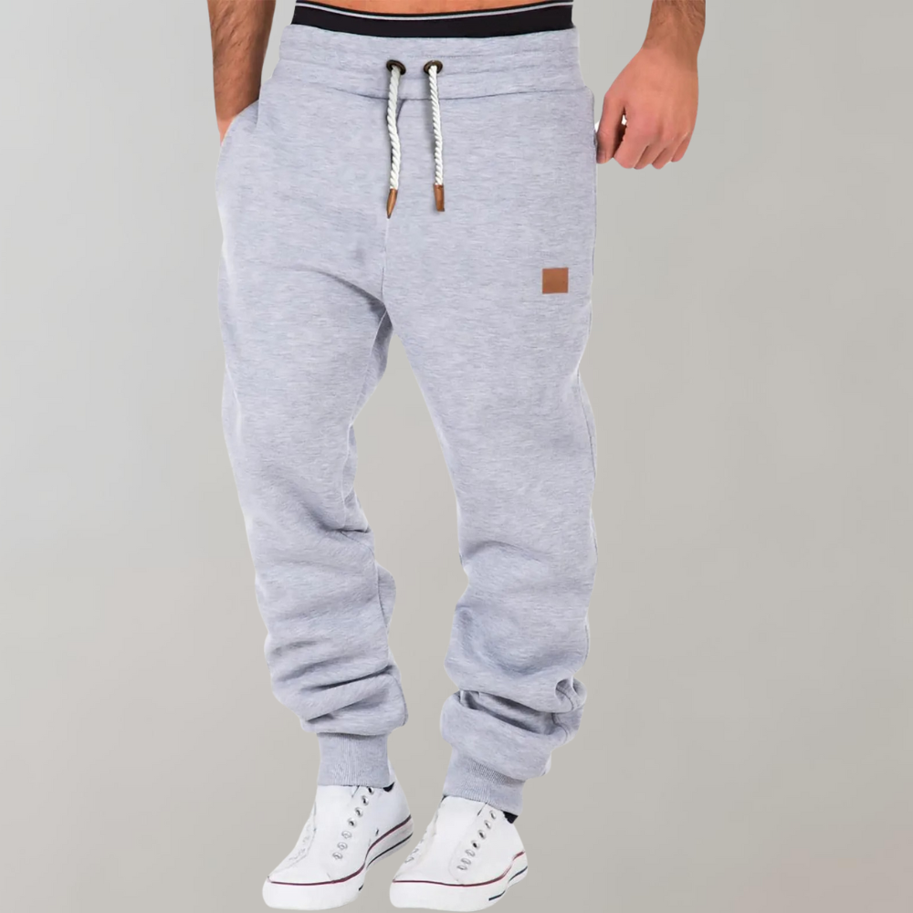 Jogginghosen | Elastischer Bund | Kordelzug | Sweathosen | Jogginghosen für Herren-Grau-M-Chaps Herrenmode