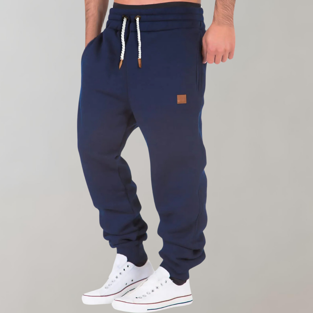 Jogginghosen | Elastischer Bund | Kordelzug | Sweathosen | Jogginghosen für Herren-Marineblau-M-Chaps Herrenmode
