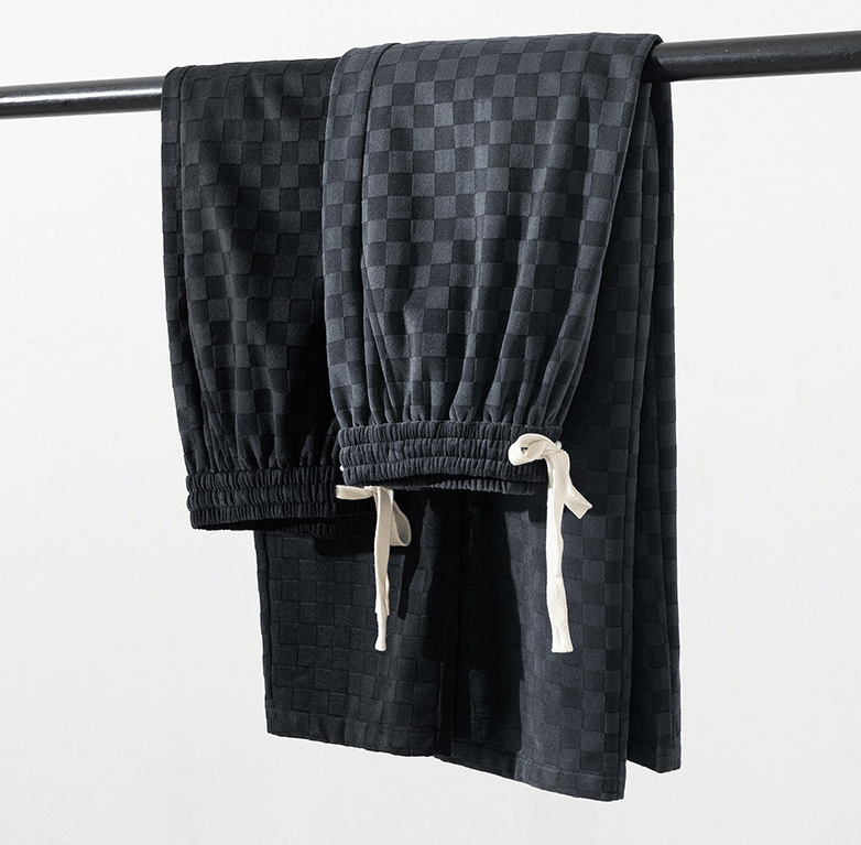 Jogginghosen mit weitem Bein | Elastischer Bund | Karomuster | Locker sitzende Hose | Jogginghosen für Herren-Chaps Herrenmode