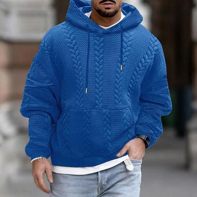 Kapuzenpullover – warmer, lässiger, grob gestrickter Herren-Kapuzenpullover-Blau-S-Chaps Herrenmode