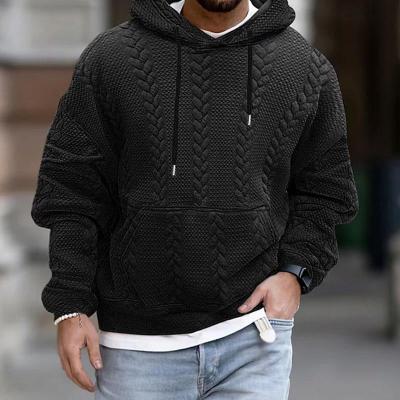 Kapuzenpullover – warmer, lässiger, grob gestrickter Herren-Kapuzenpullover-Schwarz-S-Chaps Herrenmode