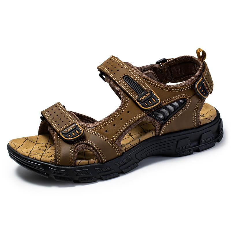 Klettverschluss-Sandalen – Orthopädische Sandalen – Sandalen für Spaziergänge – Sport-Sandalen – Herrensandalen-Braun-36-Chaps Herrenmode