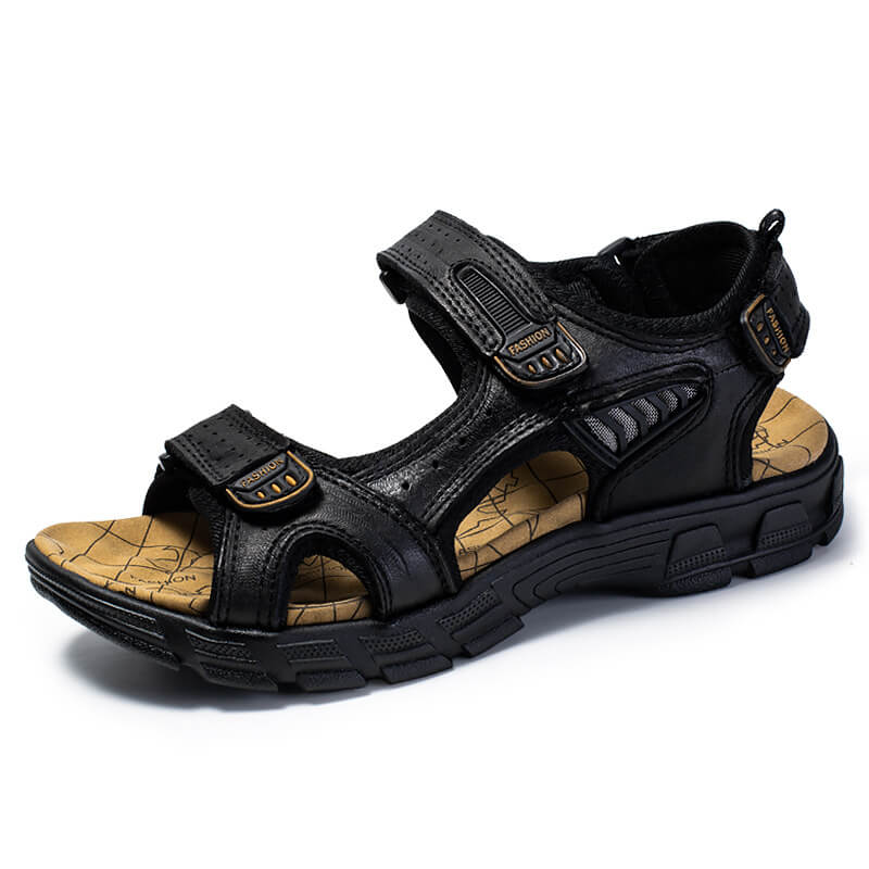 Klettverschluss-Sandalen – Orthopädische Sandalen – Sandalen für Spaziergänge – Sport-Sandalen – Herrensandalen-Schwarz-36-Chaps Herrenmode