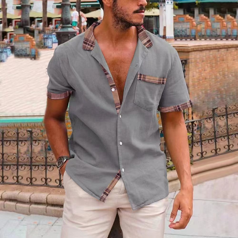Kurzarmhemd | Freizeithemd | Polohemd | Herrenhemd-Grün-S-Chaps Herrenmode