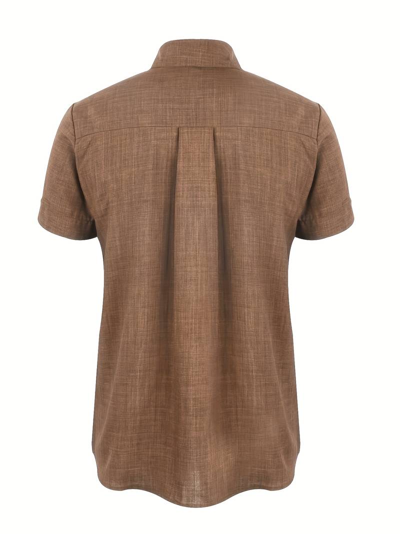 Kurzarmhemd – Leichtes Herrenhemd mit Kragen und Knöpfen-Chaps Herrenmode