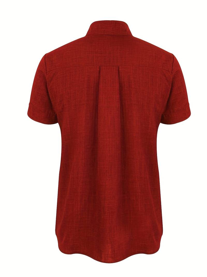 Kurzarmhemd – Leichtes Herrenhemd mit Kragen und Knöpfen-Chaps Herrenmode