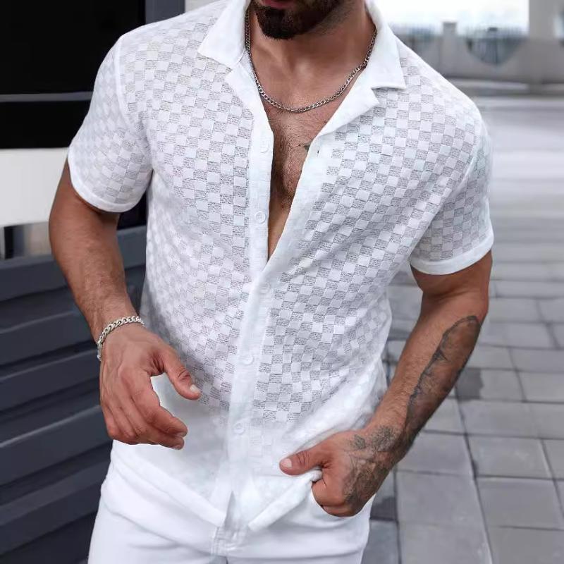 Kurzarmhemd | Weiß | Sommer | Hemd mit Knöpfen | Herrenhemden-Chaps Herrenmode
