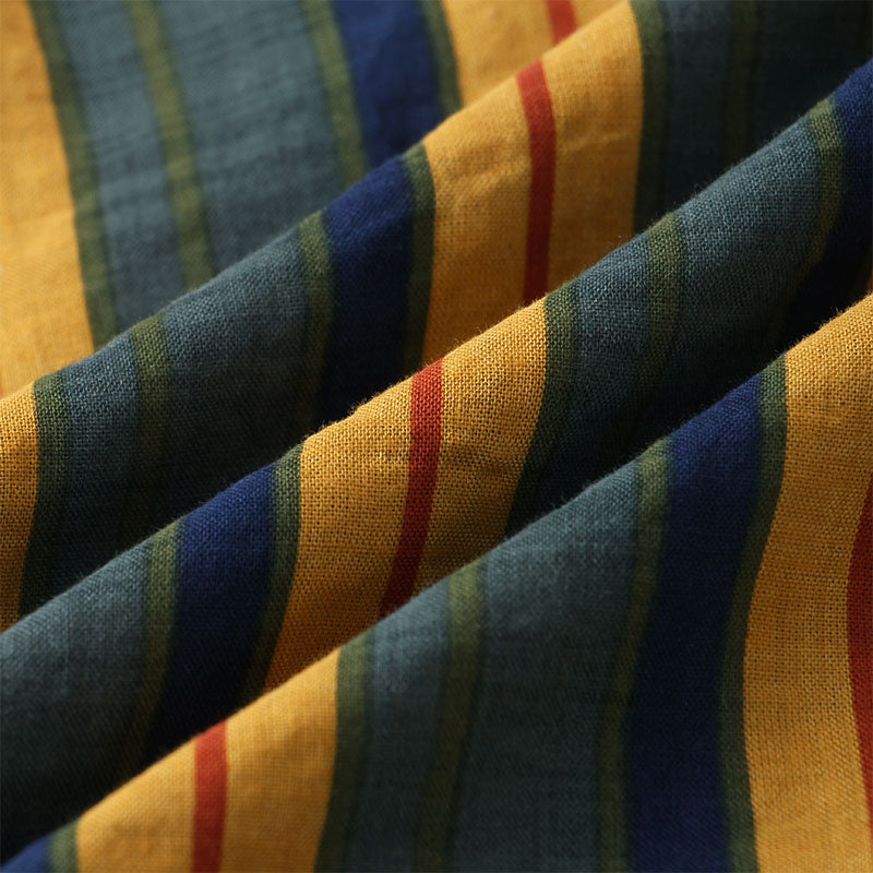 Kurzarmhemd – gestreift – lockere Passform – Hemd mit Knöpfen – Herrenhemden-Chaps Herrenmode