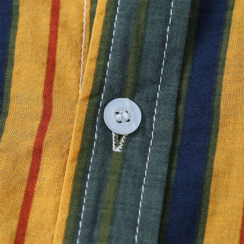 Kurzarmhemd – gestreift – lockere Passform – Hemd mit Knöpfen – Herrenhemden-Chaps Herrenmode