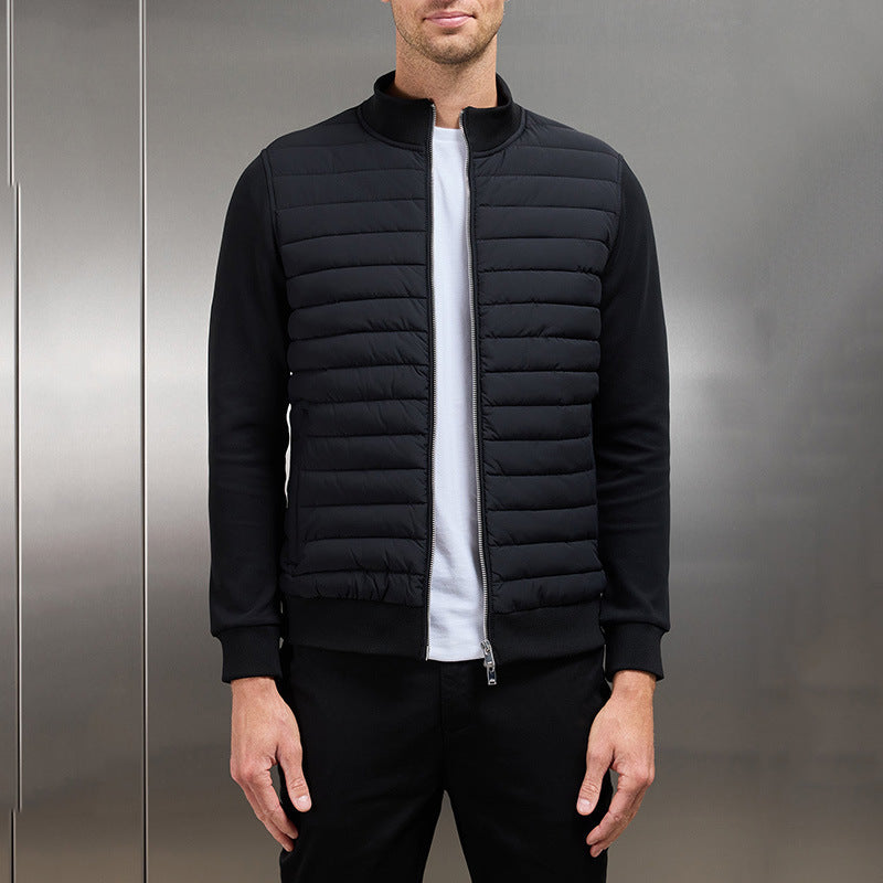 Langarm-Gilet | Reißverschluss | Gefüttert | Sommerjacke | Herrenjacke-Schwarz-M-Chaps Herrenmode
