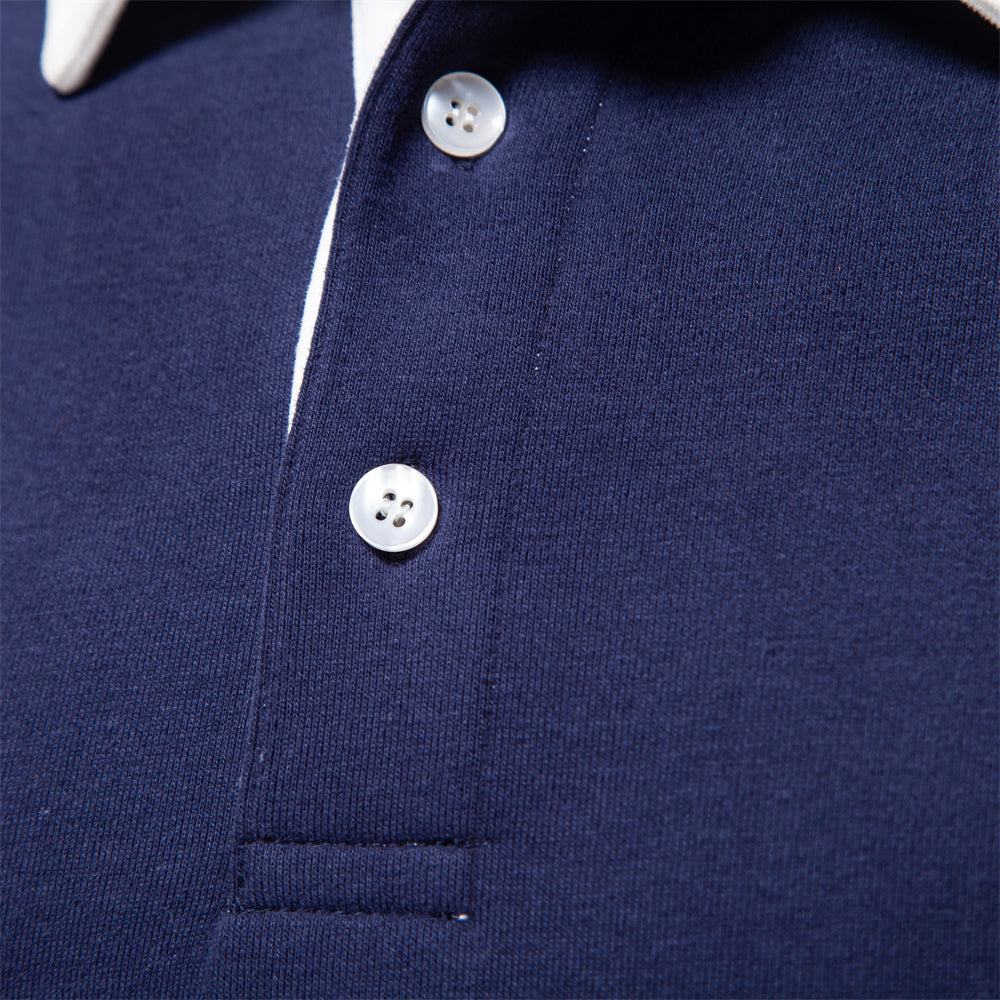 Langarm-Polo | Freizeit | Halbgeknöpft | Pullover-Polo | Herrenbekleidung-Chaps Herrenmode