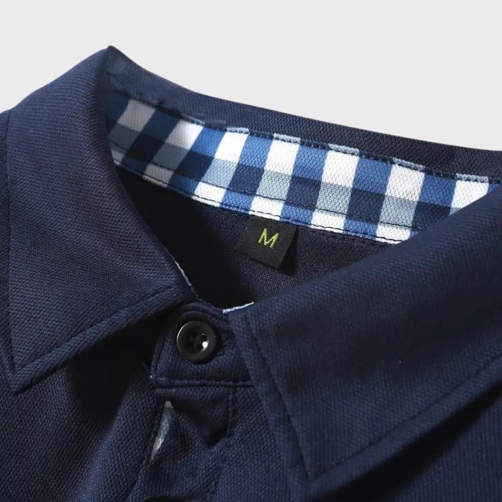 Langarm-Polohemd – halbe Knopfleiste – Umlegekragen – Langarmhemd – Herrenhemden-Chaps Herrenmode