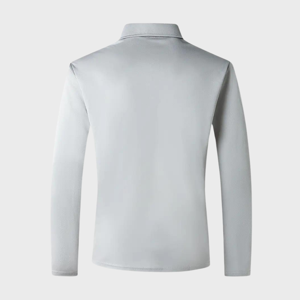 Langarm-Polohemd – halbe Knopfleiste – Umlegekragen – Langarmhemd – Herrenhemden-Chaps Herrenmode