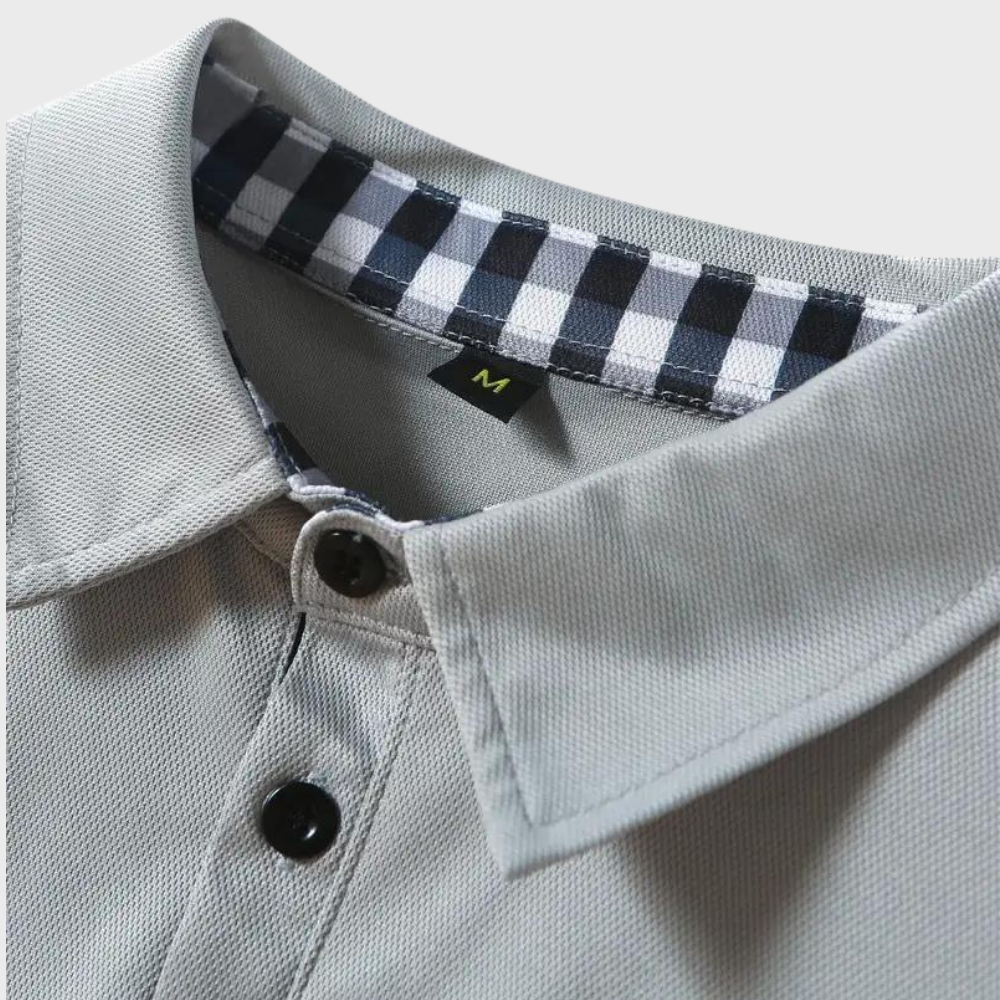 Langarm-Polohemd – halbe Knopfleiste – Umlegekragen – Langarmhemd – Herrenhemden-Chaps Herrenmode