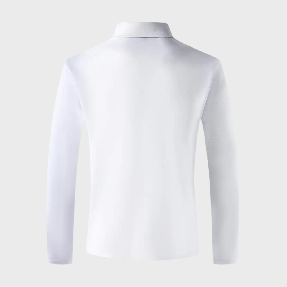 Langarm-Polohemd – halbe Knopfleiste – Umlegekragen – Langarmhemd – Herrenhemden-Chaps Herrenmode