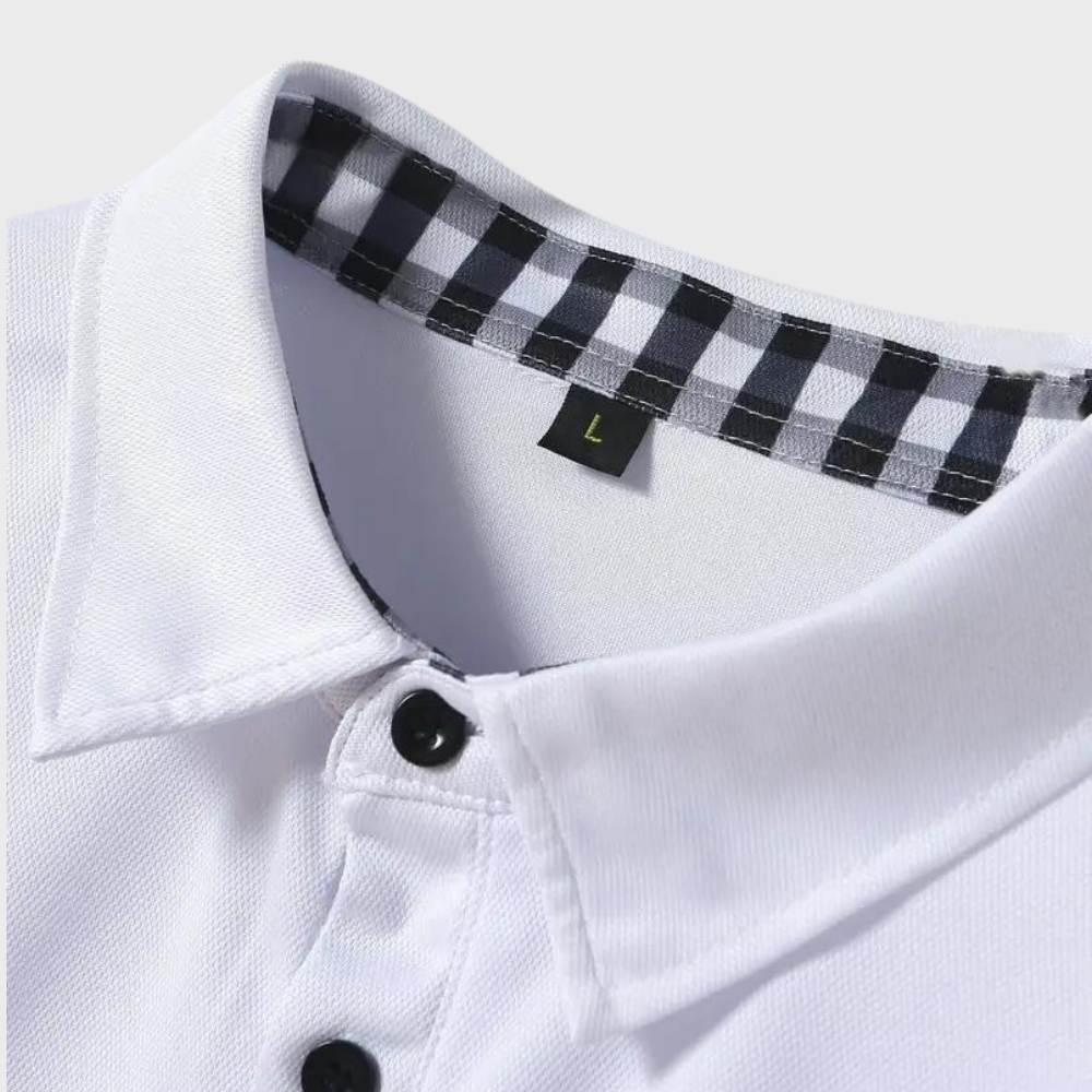 Langarm-Polohemd – halbe Knopfleiste – Umlegekragen – Langarmhemd – Herrenhemden-Chaps Herrenmode